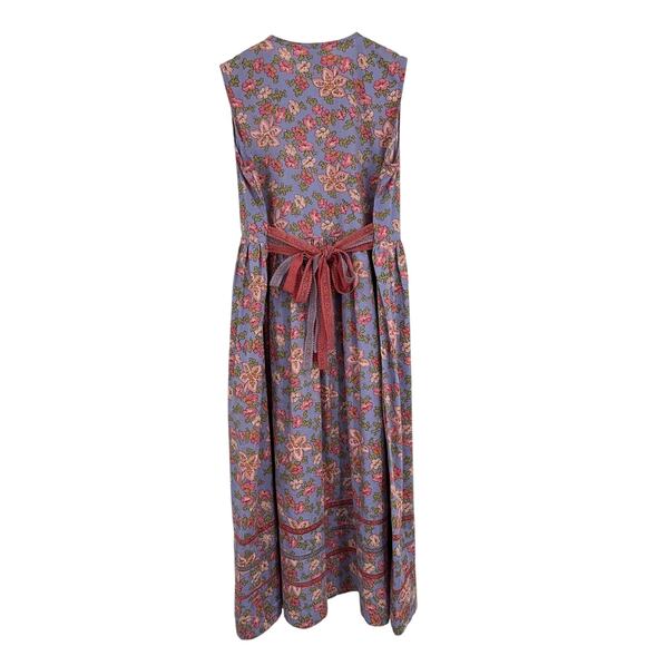 VTG Cornelloki dress girls 10 sleeveless button floral pleated lace boho prairie - Picture 4 of 7